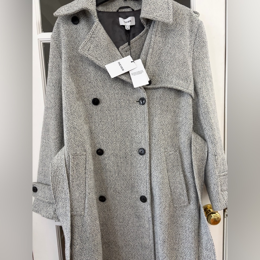 Reiss Alba Wool Blend Double Breasted - Size 12 - NWT - Picture 9 of 13